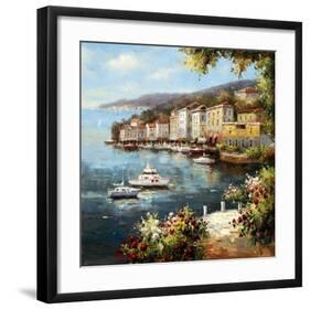 Mediterranean Yacht Harbor-Peter Bell-Framed Art Print