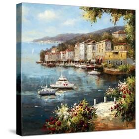 Mediterranean Yacht Harbor-Peter Bell-Stretched Canvas