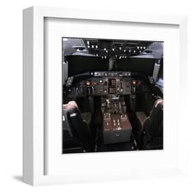 medium-range Boeing 757 Cockpit-null-Framed Premium Giclee Print