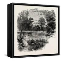 Medmenham Abbey, Scenery of the Thames, UK, 19th Century-null-Framed Stretched Canvas