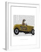 Meerkat in Hot Rod-Fab Funky-Framed Art Print