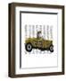 Meerkat in Hot Rod-Fab Funky-Framed Art Print