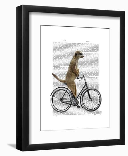 Meerkat on Bicycle-Fab Funky-Framed Art Print