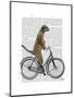 Meerkat on Bicycle-Fab Funky-Mounted Art Print