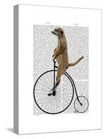 Meerkat on Black Penny Farthing-Fab Funky-Stretched Canvas