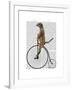 Meerkat on Black Penny Farthing-Fab Funky-Framed Art Print