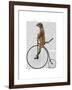 Meerkat on Black Penny Farthing-Fab Funky-Framed Art Print