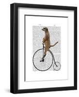 Meerkat on Black Penny Farthing-Fab Funky-Framed Art Print