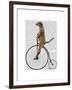 Meerkat on Black Penny Farthing-Fab Funky-Framed Art Print