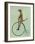 Meerkat on Black Penny Farthing-Fab Funky-Framed Art Print