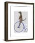 Meerkat on Blue Penny Farthing-Fab Funky-Framed Art Print