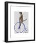 Meerkat on Blue Penny Farthing-Fab Funky-Framed Art Print