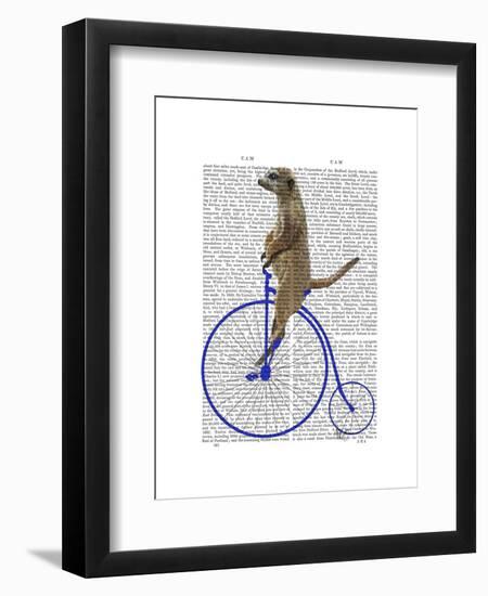 Meerkat on Blue Penny Farthing-Fab Funky-Framed Art Print