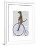 Meerkat on Blue Penny Farthing-Fab Funky-Framed Art Print