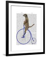 Meerkat on Blue Penny Farthing-Fab Funky-Framed Art Print