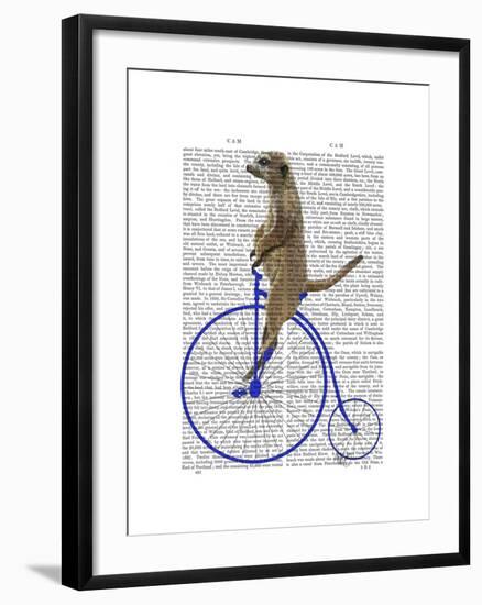 Meerkat on Blue Penny Farthing-Fab Funky-Framed Art Print