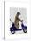 Meerkat on Dark Blue Moped-Fab Funky-Stretched Canvas