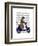 Meerkat on Dark Blue Moped-Fab Funky-Framed Art Print