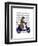 Meerkat on Dark Blue Moped-Fab Funky-Framed Art Print