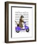 Meerkat on Lilac Moped-Fab Funky-Framed Art Print