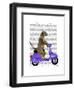 Meerkat on Lilac Moped-Fab Funky-Framed Art Print