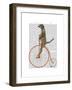 Meerkat on Orange Penny Farthing-Fab Funky-Framed Art Print