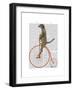 Meerkat on Orange Penny Farthing-Fab Funky-Framed Art Print