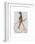 Meerkat on Orange Penny Farthing-Fab Funky-Framed Art Print