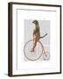 Meerkat on Orange Penny Farthing-Fab Funky-Framed Art Print