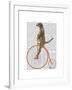 Meerkat on Orange Penny Farthing-Fab Funky-Framed Art Print