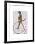 Meerkat on Orange Penny Farthing-Fab Funky-Framed Art Print