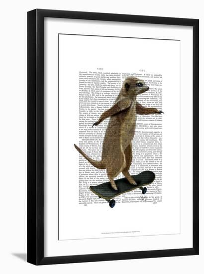 Meerkat On Skateboard-Fab Funky-Framed Art Print