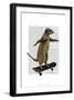 Meerkat On Skateboard-Fab Funky-Framed Art Print