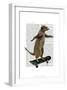 Meerkat On Skateboard-Fab Funky-Framed Art Print