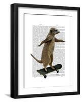 Meerkat on Skateboard-Fab Funky-Framed Art Print