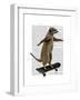 Meerkat on Skateboard-Fab Funky-Framed Art Print