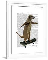 Meerkat on Skateboard-Fab Funky-Framed Art Print