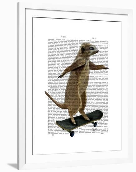 Meerkat on Skateboard-Fab Funky-Framed Art Print