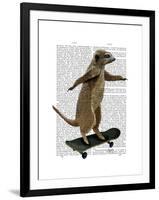 Meerkat on Skateboard-Fab Funky-Framed Art Print