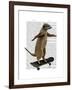 Meerkat on Skateboard-Fab Funky-Framed Art Print