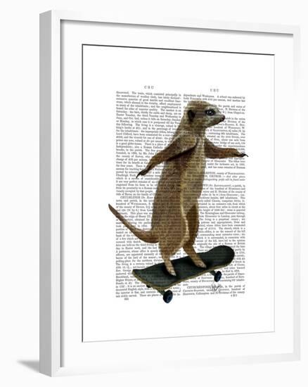 Meerkat on Skateboard-Fab Funky-Framed Art Print