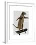 Meerkat on Skateboard-Fab Funky-Framed Art Print