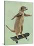 Meerkat on Skateboard-Fab Funky-Stretched Canvas