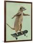 Meerkat on Skateboard-Fab Funky-Framed Art Print