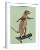 Meerkat on Skateboard-Fab Funky-Framed Art Print