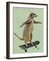 Meerkat on Skateboard-Fab Funky-Framed Art Print