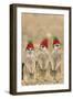 Meerkat Wearing Woolly Christmas Hats-null-Framed Photographic Print