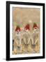 Meerkat Wearing Woolly Christmas Hats-null-Framed Photographic Print