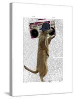 Meerkat with Boom Box Ghetto Blaster-Fab Funky-Stretched Canvas