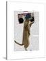 Meerkat with Boom Box Ghetto Blaster-Fab Funky-Stretched Canvas